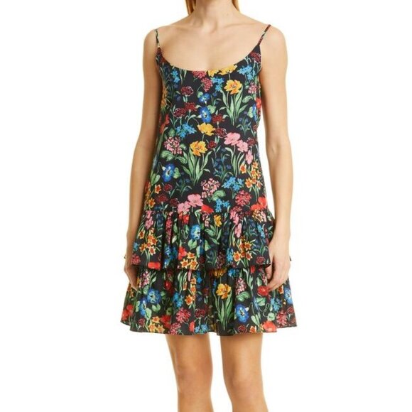 Cara Cara Tory Sleeveless Ruffle Mini Dress Garden Floral Sundress Wedding Guest - Picture 7 of 15